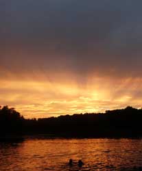 Baden bei Sonnenuntergang