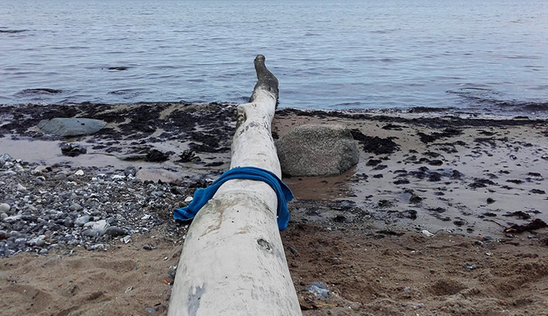 9. August 2019, Nationalpark Jasmund, Strand an der Mündung vom Kieler Bach