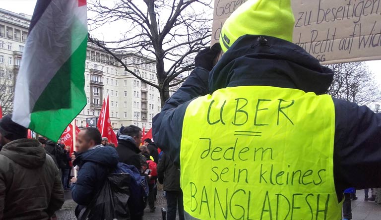 Berlin, Demo, 100. Todestag von Rosa Luxemburg und Karl Liebknecht: digital denken