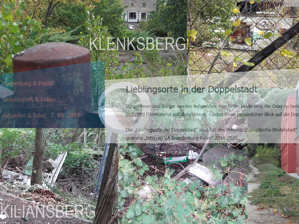 Frankfurt (O), Sept. 2019, wohin die Wege führen können: Kiliansberg direkt hinter der Unesco-Projekt-Schule und Klenksberg - "hier konnte man früher gehen". Mittig Kind aus einem goldenen Käfig am Buschmühlenweg: ich hab keinen Sandkasten...