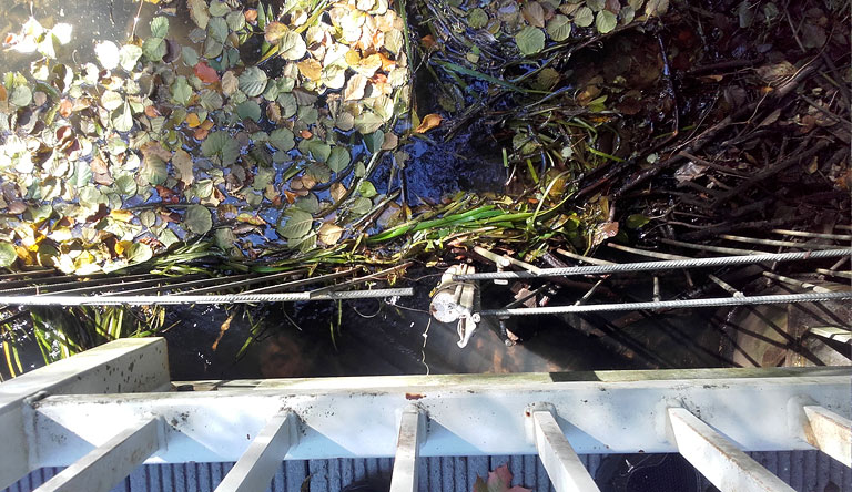 Brücke über die Schwärze mit Sperrgitter